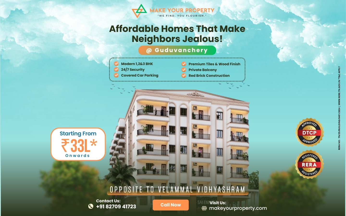 Brand New 1,2&3 BHK Apartment Guduvancheri